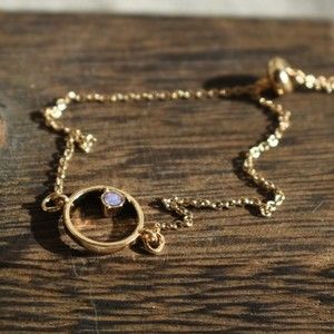 Delicate Gold Plated Chain Bracelet w/Crystal Accent Adjustable